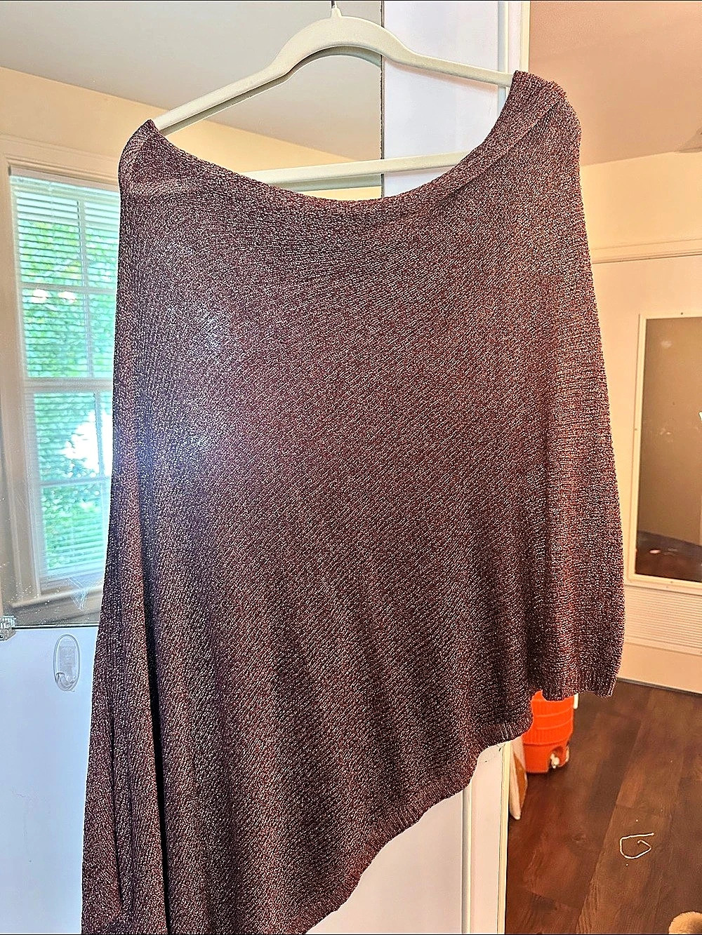 Maroon Asymmetrical Shimmer Top Like New